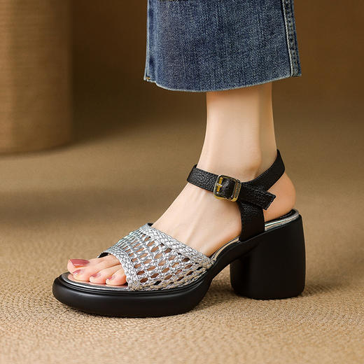 TZW-真皮厚底凉鞋女款2025新款女鞋 商品图1