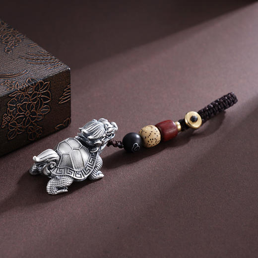 子佩集S999银【鸿运霸下】钥匙扣【GJ737】纯银小摆件赑屃  霸下2503 商品图3