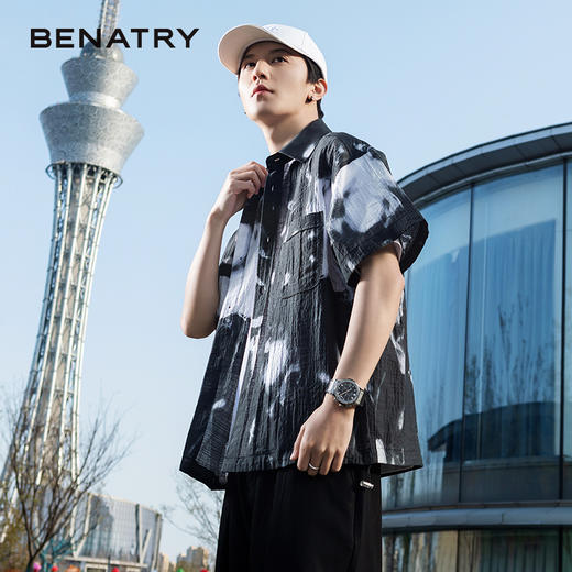 贝纳川印花短袖衬衣外穿式ECP212002402 商品图5