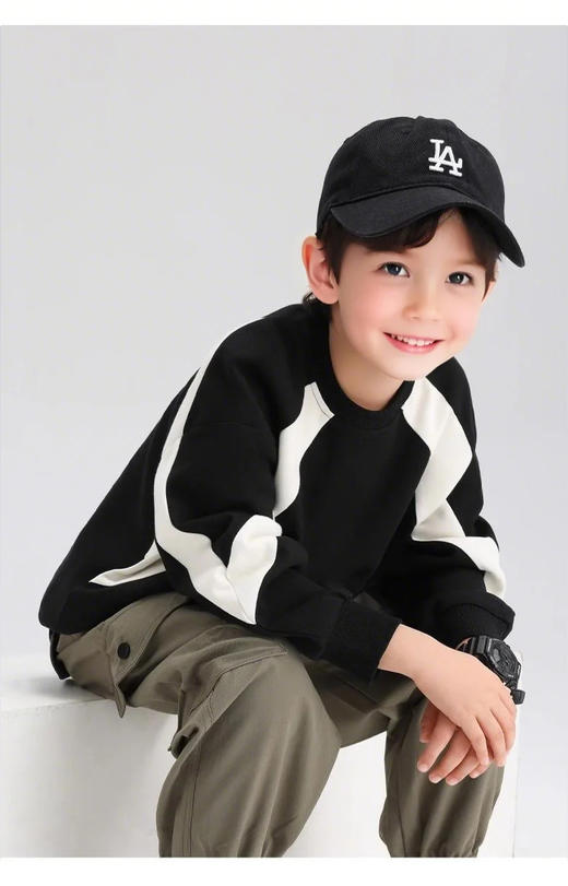 裁缝学苑TQ157男童卫衣秋冬款儿童拼接运动秋装中大童宽松上衣帅气男孩秋季 商品图7