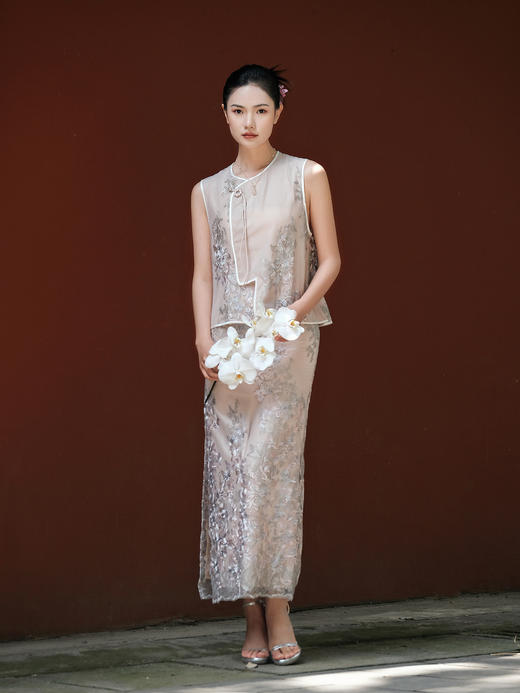 盛唐牡丹|意大利进口蕾丝新中式半裙 商品图1