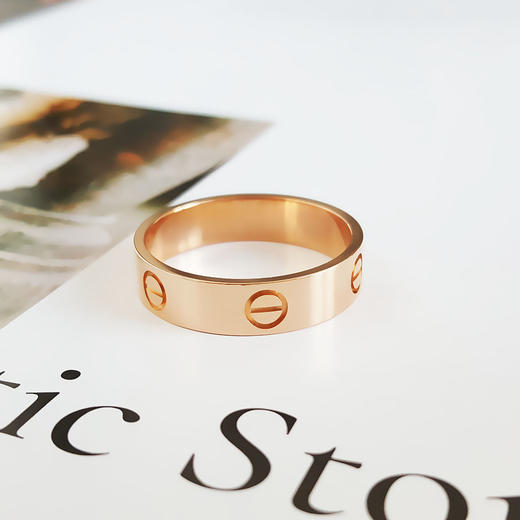 【95新】Cartier卡地亚LOVE系列 B4084854 18K玫瑰金宽版无钻戒指圈号54号  现售价：6700元 240325NJM01 商品图1