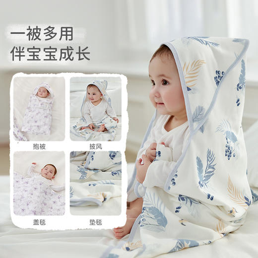 【2025年春夏新款】i-baby/英伦宝贝自然生长婴儿双层针织低敏恒温包被新出生宝宝春秋季外出防惊跳抱被 商品图4