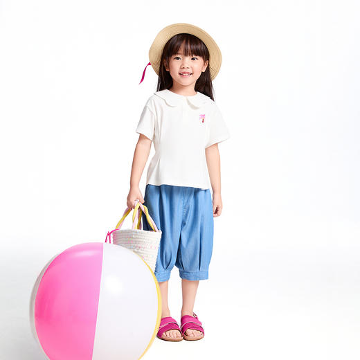 【实体店同款】女童全腰七分牛仔裤夏季新款安奈儿童装XG526698 商品图3