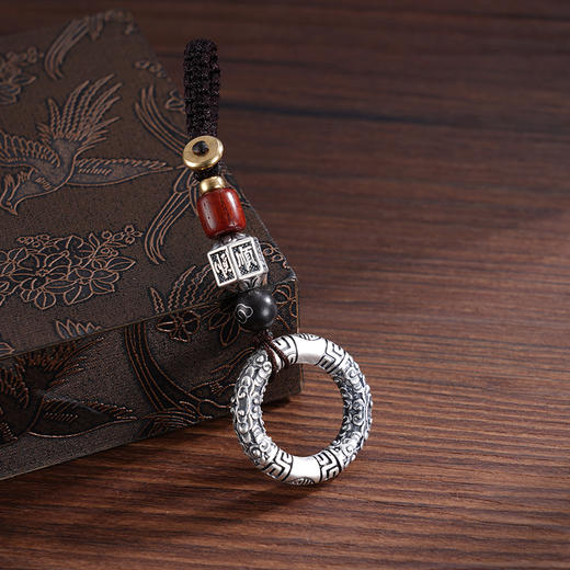 子佩集S999银【平安顺意】钥匙扣【DZ931】纯银小摆件仿古平安扣2503 商品图5