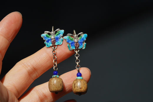 非遗｜沉香烧蓝耳坠 商品图4