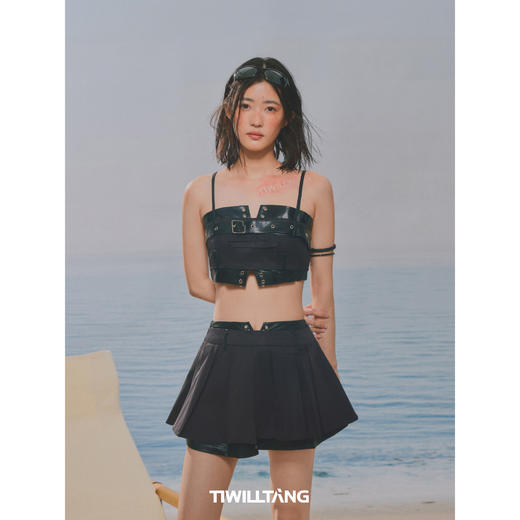 TIWILLTANG就异是“托卡塔”条带拼皮抹胸修身显瘦外穿上衣女夏 商品图2