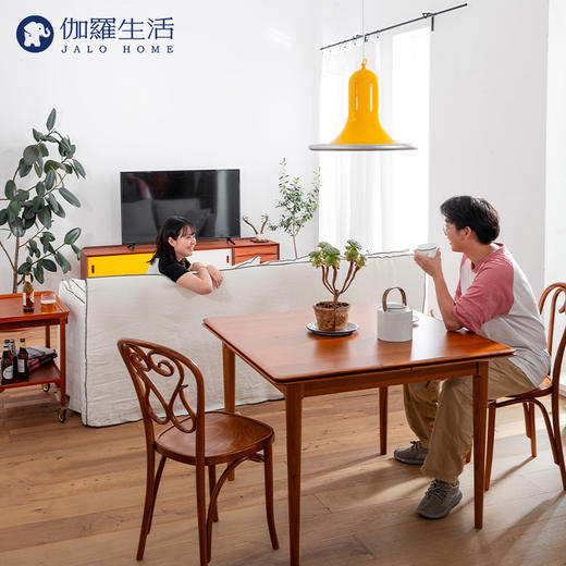 伽罗 JALO MCM风格柚木正方形抽拉餐桌 商品图0