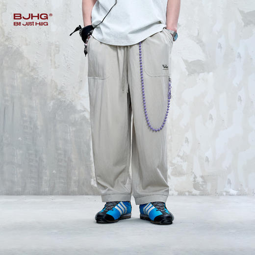 BJHG不计后果 凉感休闲裤男款夏季宽松简约潮流冰丝质感九分裤女 商品图0