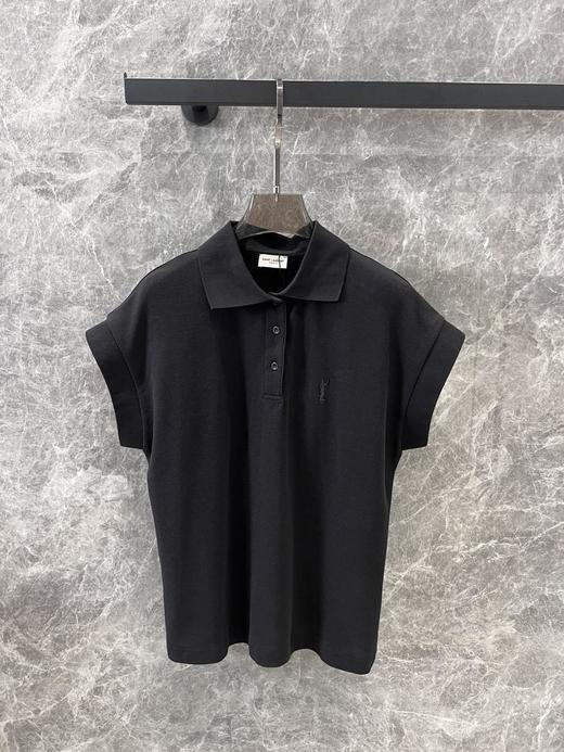 SaintLauren*圣罗兰2025SS春夏新款字母刺绣珠地棉POLO衫（DQJ） 商品图1