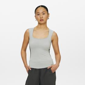 oneup运动拼色方领背心