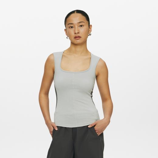 oneup运动拼色方领背心 商品图0