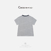COCO ZONE 刘一一 经典撞色印花圆领修身显瘦女短T恤CD2A0832 商品缩略图1