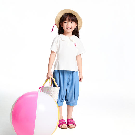 【实体店同款】女童翻领短袖针织衫夏季新款安奈儿童装XG521695 商品图3