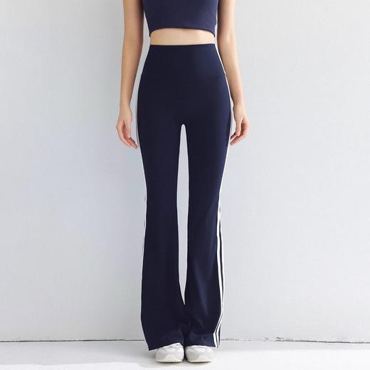 【147元任选3件】跃牌【蚂蚁运动】系列 高腰瑜伽健身长裤裸感双线条纹喇叭裤K3540（活动产品，收货7天内支持退换） 商品图2