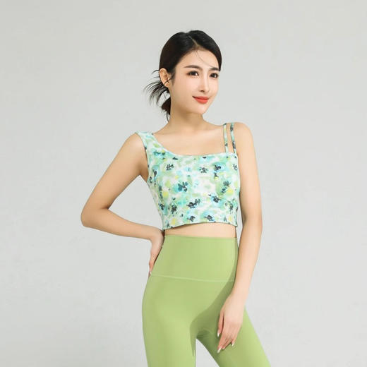 跃牌【洛水之神系列】油画印花文胸上衣瑜伽服背心上衣运动健身背心750 商品图3