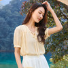 玳莎双层真丝乔其上衣女2025夏季新款宽松轻薄领口飘带设计感小衫  FB31102 商品缩略图2