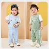 迷你巴拉短袖套装男童亲肤不闷汗假两件长裤两件套夏季新款 商品缩略图2