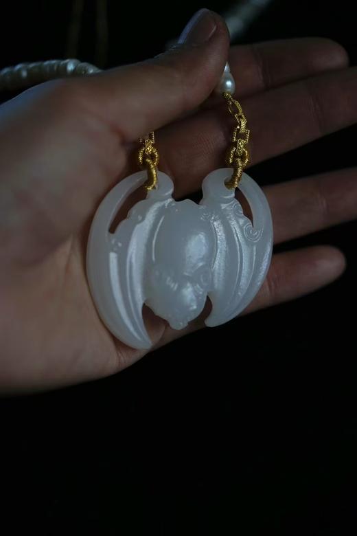 阿富汗白玉蝙蝠珍珠念珠18k金珊瑚念珠 商品图1