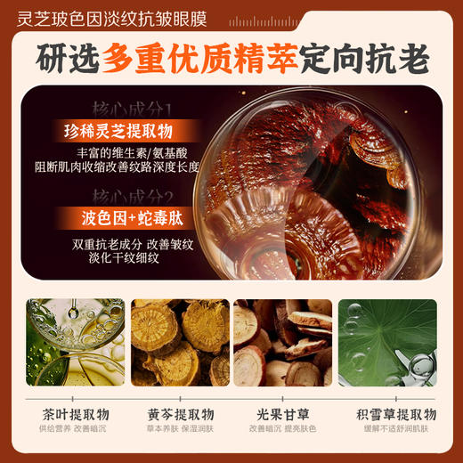 【微信会员专属】瑜然美灵芝玻色因淡纹抗皱眼膜紧致抗皱淡化黑眼圈细纹眼袋眼贴膜 商品图2