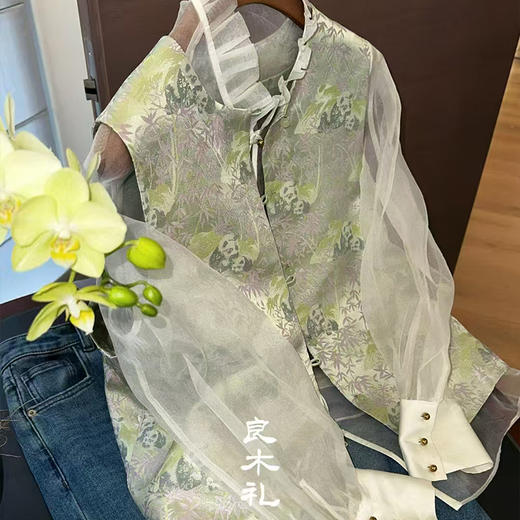 【不退不换】【现货】良木礼新中式复古国风上衣马甲（56391） 商品图3