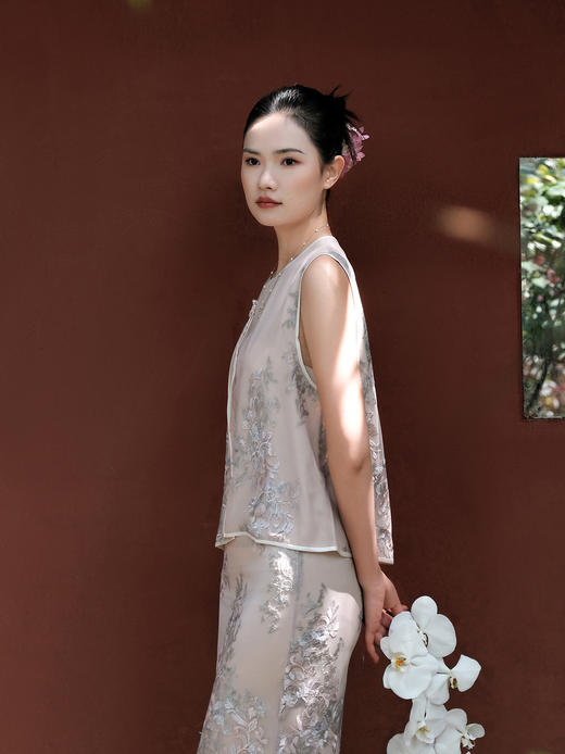 盛唐牡丹 |意大利进口蕾丝新中式马甲 商品图4