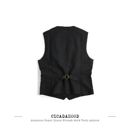 日本和纸亚麻法式工装马甲 男女款 商品图1