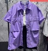 MZ翻领双口袋短袖衬衫（紫）夏季952010220321 商品缩略图0