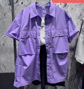 MZ翻领双口袋短袖衬衫（紫）夏季952010220321