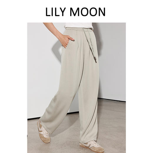 LILY MOON春夏莫代尔铜氨丝垂感阔腿裤LM1203 商品图1