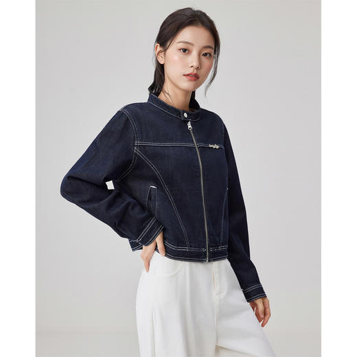 IEF/爱依服2025高个子 春季 港式复古休闲风通勤百搭牛仔外套BG40869 商品图2
