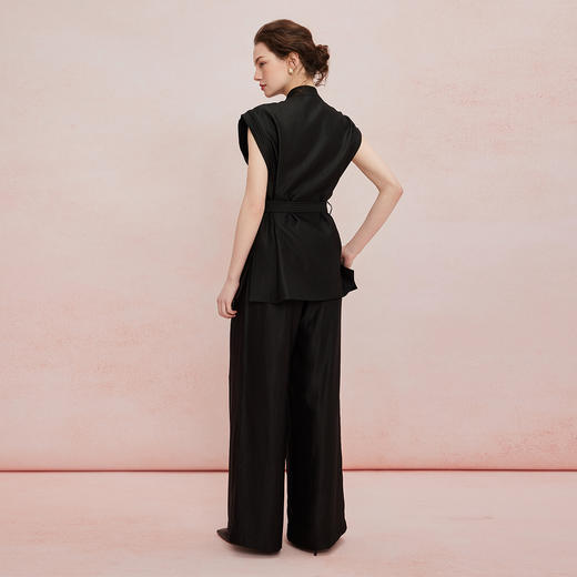 QF401斯尔丽2025夏季新款立体手工绣花上衣高端套装茶歇休闲阔腿裤套装 商品图6