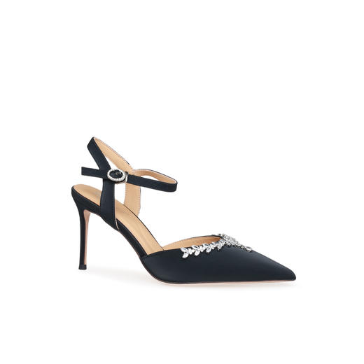 豪麟名鞋奥莱迪嘉女鞋半凉鞋真丝牛皮DJYYA51WB013黑色  原价1960元 商品图0