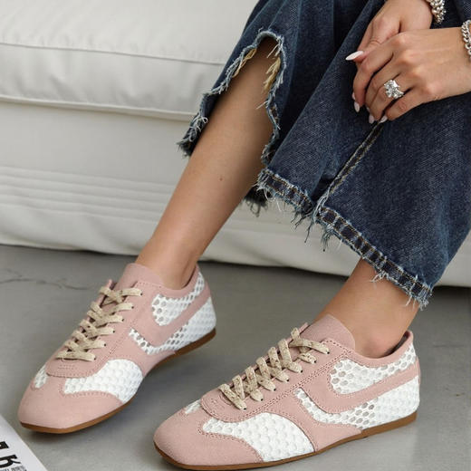 高圆圆同款德训鞋41345洛诗琳复古撞色拼接时髦感休闲鞋S007 商品图1