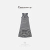 COCO ZONE 刘一一 条纹设计感圆领撞色无袖背心连衣裙ACD2A0240 商品缩略图0