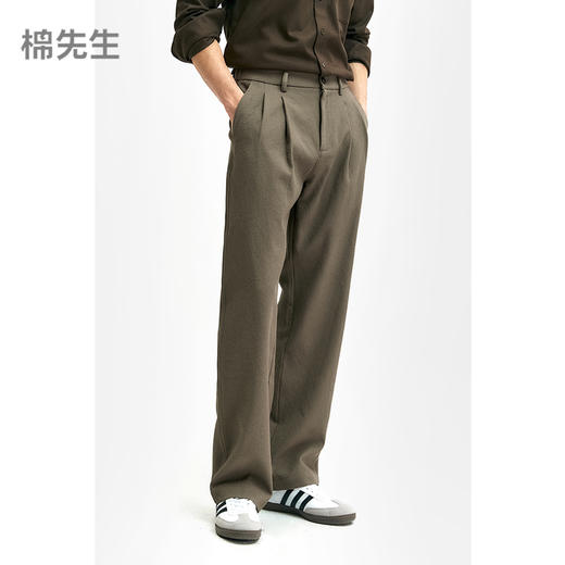 棉仓346818017-斜纹保暖中空纱松紧腰阔腿裤 商品图0