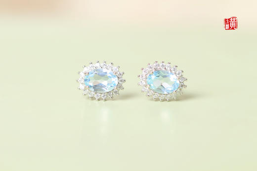 【冰河】托帕石耳钉 商品图3