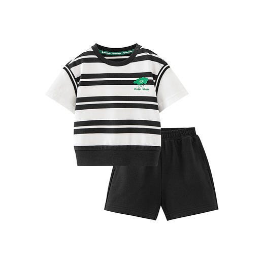 迷你巴拉短袖套装男女童宝宝亲肤运动风短裤两件套 商品图4