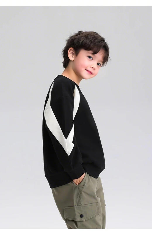 裁缝学苑TQ157男童卫衣秋冬款儿童拼接运动秋装中大童宽松上衣帅气男孩秋季 商品图3