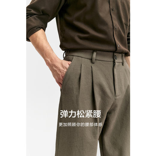 棉仓346818017-斜纹保暖中空纱松紧腰阔腿裤 商品图3