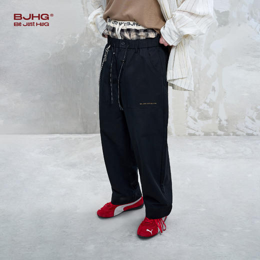 BJHG不计后果休闲裤子男款夏季2025新款潮美式简约直筒宽松九分裤 商品图2