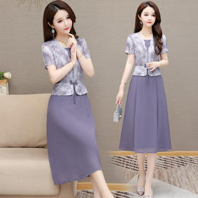中长款假两件连衣裙，气质修身韩版时尚妈妈裙子QYM- AH5160FDY38