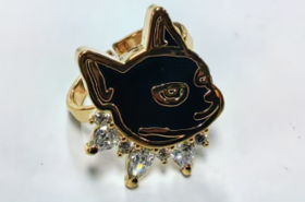 （文创）NNF-手工16K镀金水钻阿努比斯开口戒指(ED14101)