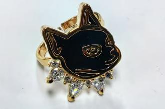 （文创）NNF-手工16K镀金水钻阿努比斯开口戒指(ED14101) 商品图0