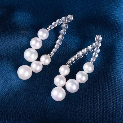 【星月齐辉】珍珠白翡耳坠-ZZ12411057 商品图2