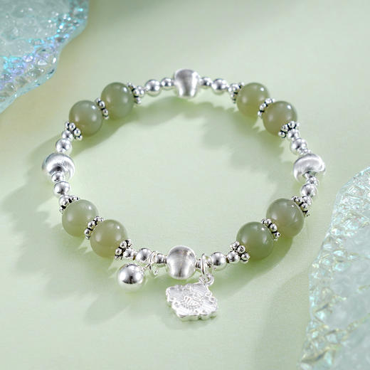 子佩集S925银【翠色宛转】手串【TSB0001-51】纯银手链青玉2503 商品图5