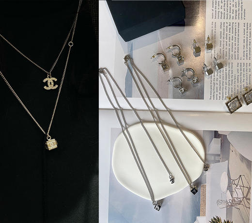 THS-无 香家 小方块方糖系列 项链 耳饰 CU1288 商品图0