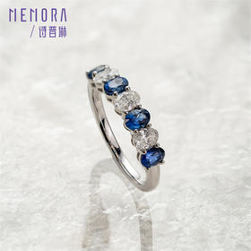 花园系列18k金蓝宝石戒指 闪耀宝石排戒女士礼物SR207201