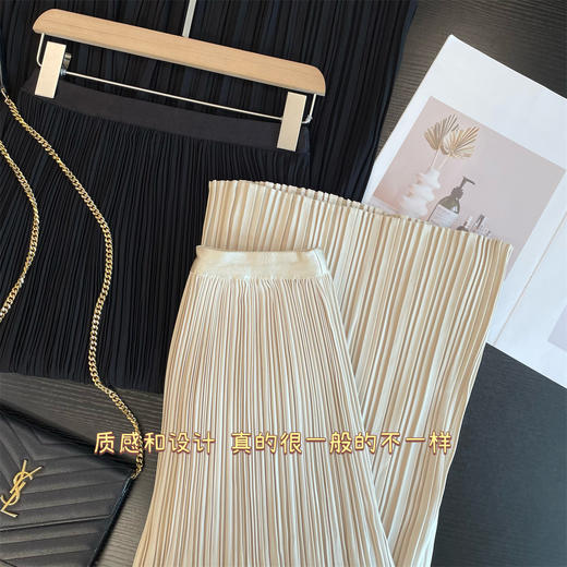 奢侈罕见意大利纱料！2025珠光感半裙超细菱格抗皱显瘦百褶伞裙半身裙！ 商品图3
