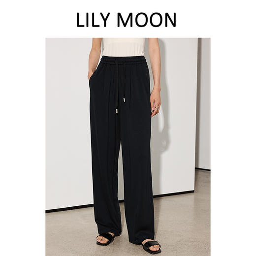 LILY MOON春夏莫代尔铜氨丝垂感阔腿裤LM1203 商品图3